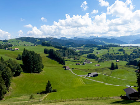 A beautiful valley in Switzerland.の写真素材