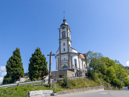A small church in Mount Etzel.の写真素材