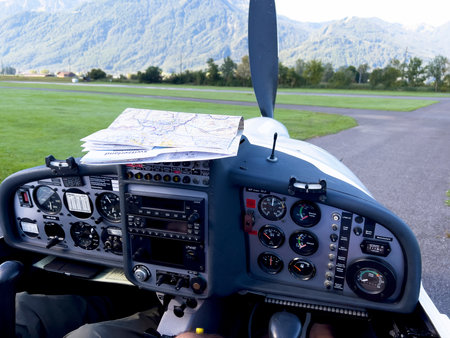 Ready for the flight over Alps.の写真素材
