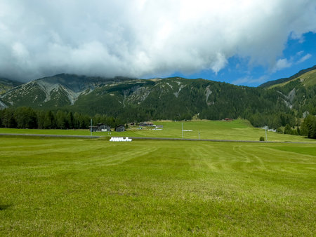 A beautiful meadow in Switzerland.の写真素材