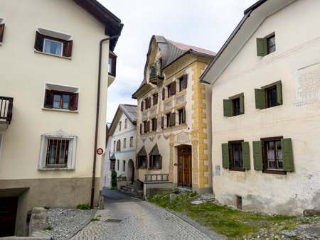 Beautiful historic houses in Sargans.の写真素材