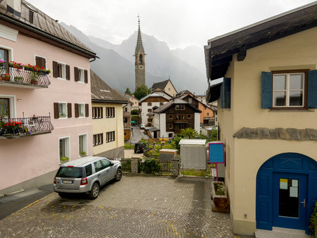 A beautiful village in Sargans.の写真素材