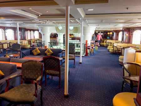 big public lobby in the cruise ship.の写真素材