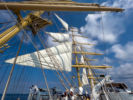 The mast of the sailing ship.の写真素材