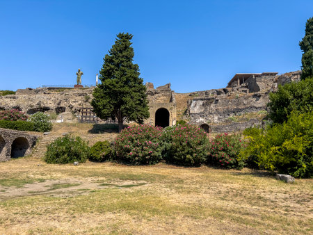 The ruins of Pompeii in Italy.の写真素材