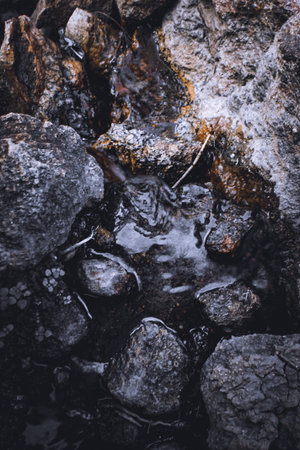 Rocks arranged naturally by nature in a very beautiful mountainous areaの写真素材