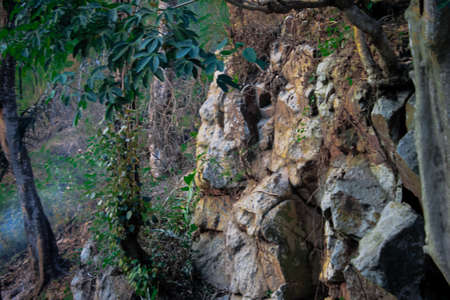 Rocks arranged naturally by nature in a very beautiful mountainous areaの写真素材