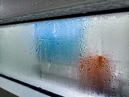 The dew on the glassの写真素材