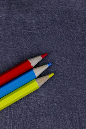 Red, blue and yellow basic color pencil background