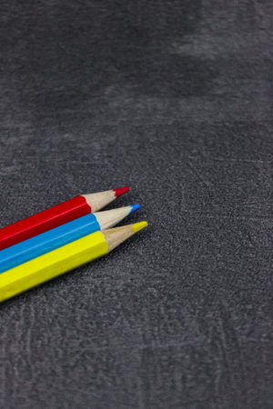 Red, blue and yellow basic color pencil background