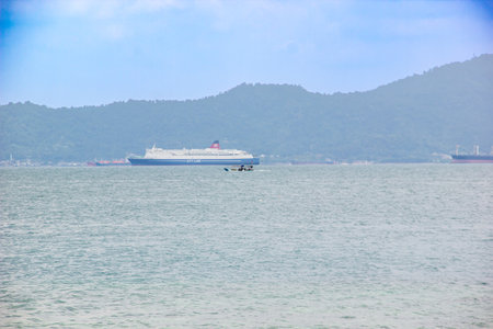 A ship that is sailing on the seaの写真素材