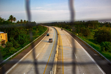 The freeway as seen from the bridge