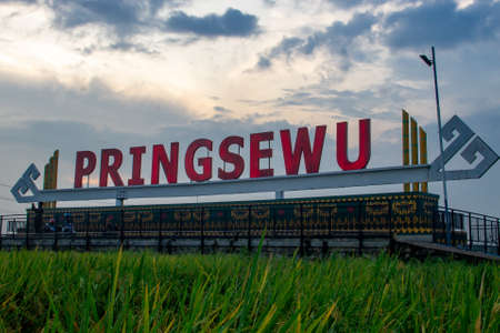 Lampung, Indonesia - 12 april 2022 : Welcome monument in the city taken in the afternoonのeditorial素材