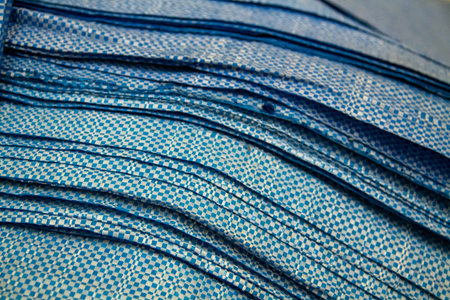 Abstract line shape of stacked sack rolls