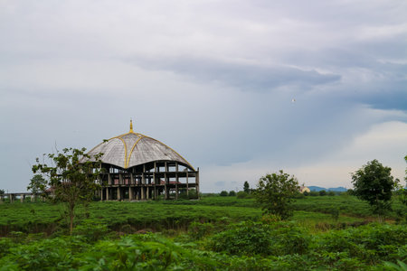 The old building is in the process of unfinished constructionの写真素材