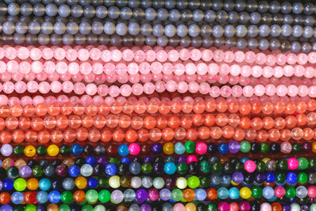 Background from colored beads. Colorful background.