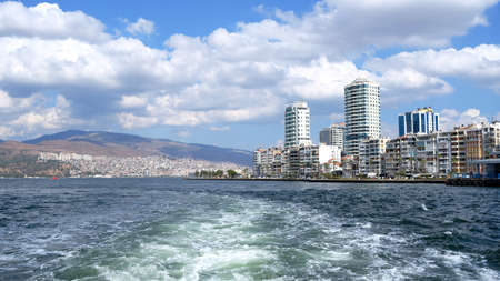 Izmir/Turkey - 01/14/2019: A view of the city from the passenger ferry to Karsiyaka.のeditorial素材