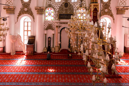Interior of Hisar Mosque (YÃ¢kub Bey Mosque, Molla Yakup Mosque), Kemeralti, Izmir, Izmir...