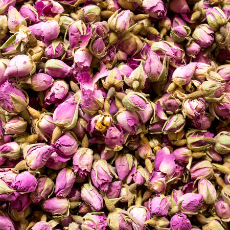 Dried rose buds background. Dried rose buds background. Dried rose buds background.の写真素材