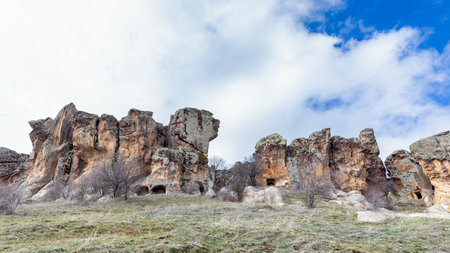 Midas Monument of Ancient Midas City in Yazilikaya, Eskisehir, Turkey.の写真素材