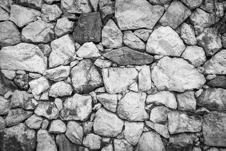 black and white stone wallの写真素材