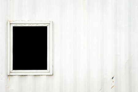 window on white wallの写真素材
