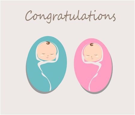 Vector Illustration. Design template card with hand lettering for baby shower.のイラスト素材