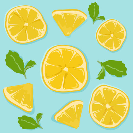 Abstract seamless pattern with lemon. Illustration for printing on fabric, wrapping paper.