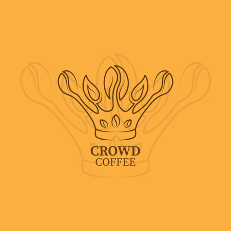 Crowd coffee beans line artのイラスト素材