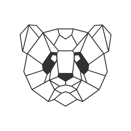 illustration of a panda animal head in a minimalistic low poly styleのイラスト素材