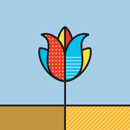 Flower Tulip Illustration, graphic art, art work. Suitable for graphic resources and art print.の写真素材