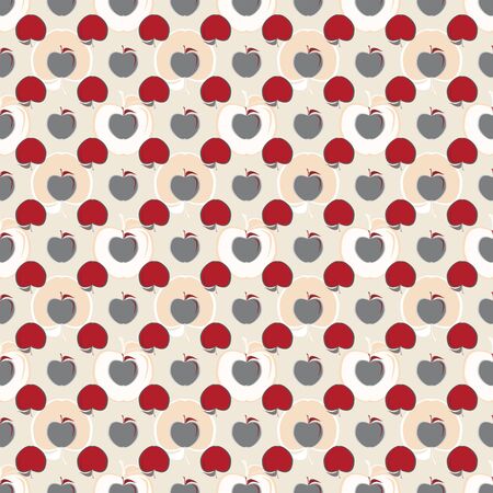 Vector illustration apples in geometric layout. Seamless pattern for school supplies, textile, gifts, wallpaper and scrapbooking.の写真素材