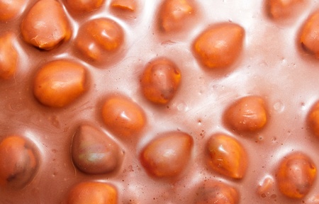 Texture of the chocolate with nutsの写真素材