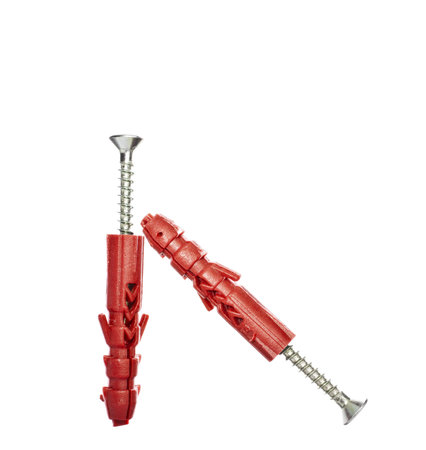 metal screw on a white backgroundの写真素材