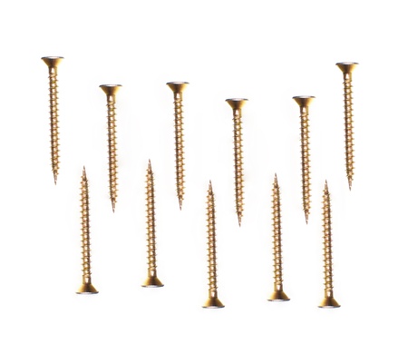 metal screw on a white backgroundの写真素材