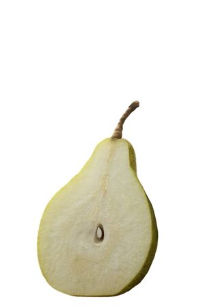 fresh slice pear isolated on whiteの写真素材