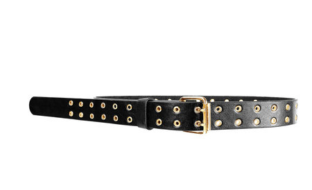 stylish black leather belt isolated