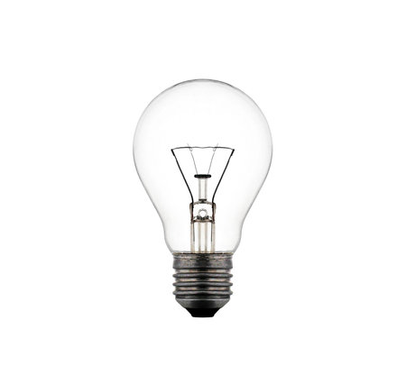 Light bulb isolated on white backgroundの写真素材