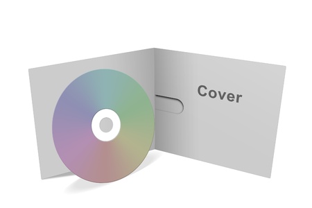 blank cd cover isolated on a white backgroundの写真素材