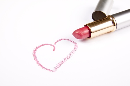 Lipstick and words I love you!の写真素材