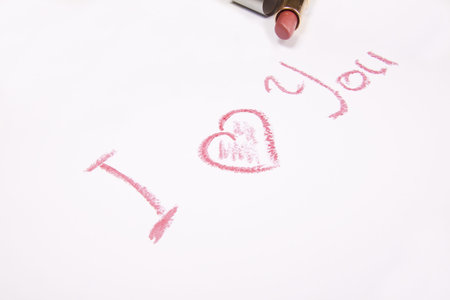 Lipstick and I love youの写真素材