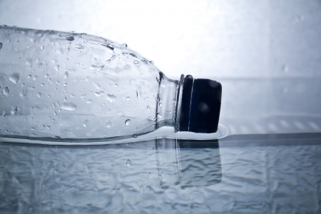 bottle on waterの写真素材