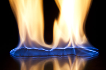 fire flames on a black