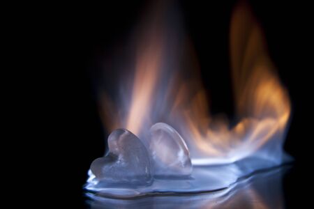 fire and ice cubeの写真素材