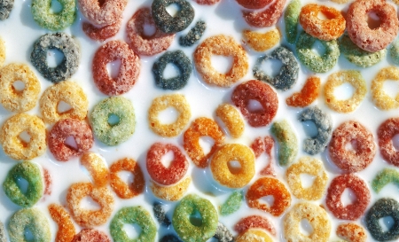 Colorful cereal  backdrop, background, breakfastの写真素材