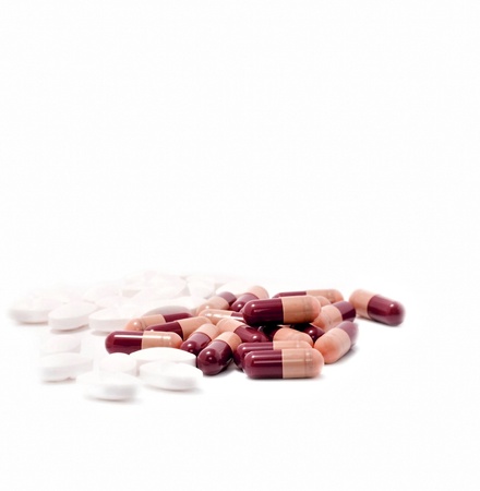 medical tablets isolated on a white backgroundの写真素材