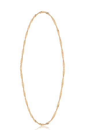 Gold chain isolated on white の写真素材