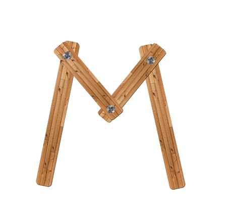 wooden alphabet - letter AM on white backgroundの写真素材