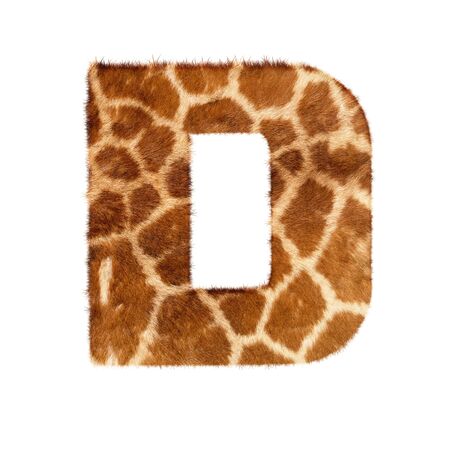 Letter from giraffe style fur alphabet. Isolated on white background. With clipping path.の写真素材