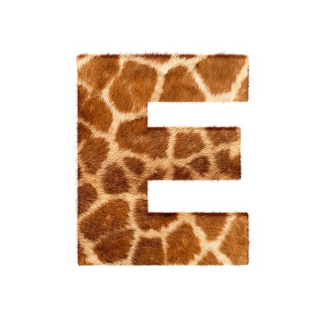 Letter from giraffe style fur alphabet. Isolated on white background. With clipping path.の写真素材